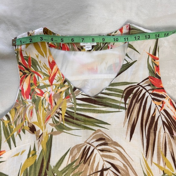 J. Jill Green and Orange V-Neck Sleeveless Mini Sundress - Picture 7 of 12